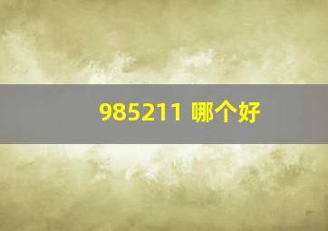 985211 哪个好